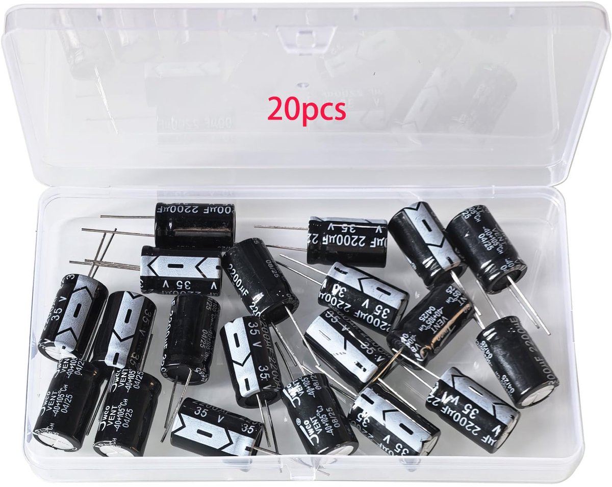 20 stuks 35 V 2200 uf elektrolyt polaire condensator elektronisch onderdeel, elektrolytische condensatoren 16 x 25 mm - ShopVlot