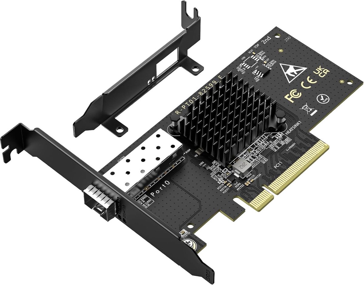 Image of 10GB SFP netwerkkaart - Intel 82599 controller - PCIe X8/X16 - ideaal voor snelle datatransfer - ShopVlot