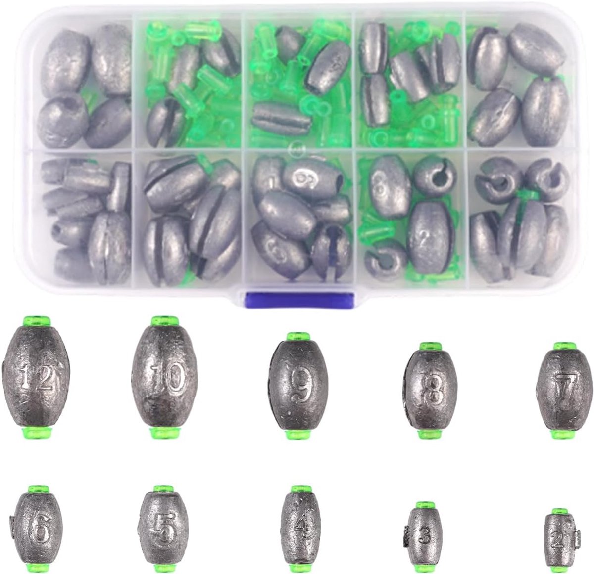 50 Pieces Weights Oval Stainless Steel Fishing Sheets Reusable - ShopVlot