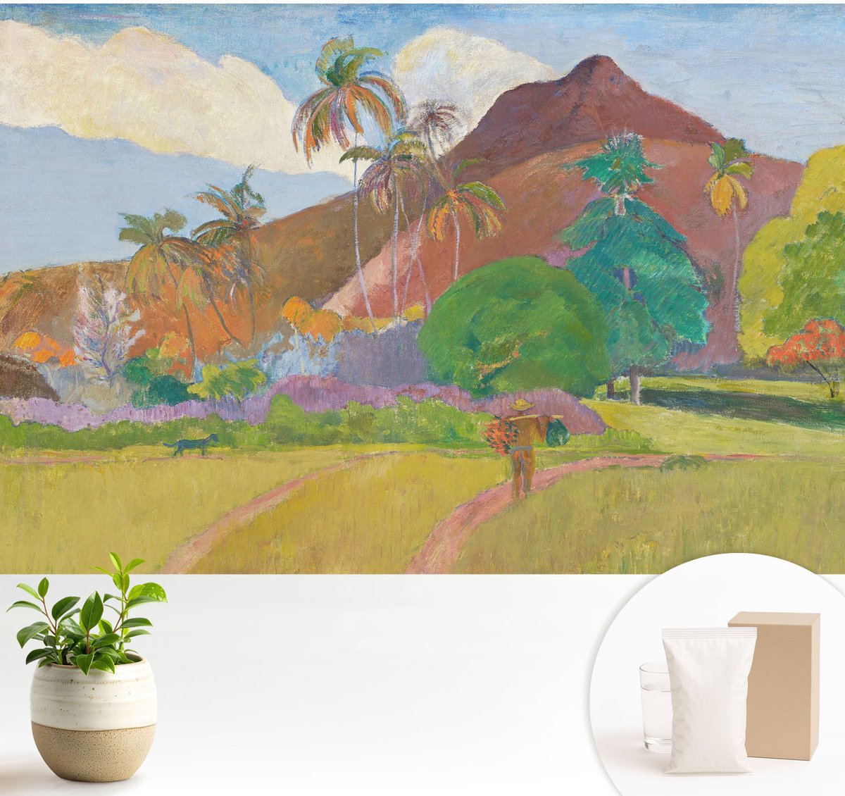 Wallfluent Fotobehang - Groente Vliesbehang - 104x70 cm - Exotische Natuur Muurschildering - Gang behang Landschappen - Fotobehang Vlies - Slaapkamer behang