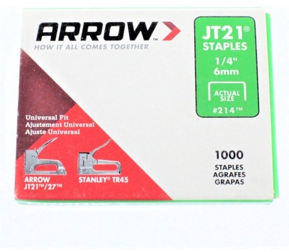 Lichtgewicht nietjes voor nietpistool 1/4 inch (6 mm) - 6 pakken van 1000 stuks