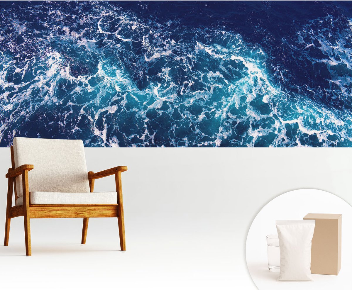 Wallfluent Fotobehang - Marine Vliesbehang - 250x104 cm - Zeegolven Fotobehang Vlies - Woonkamer behang Landschappen - Muurschildering - Hal behang