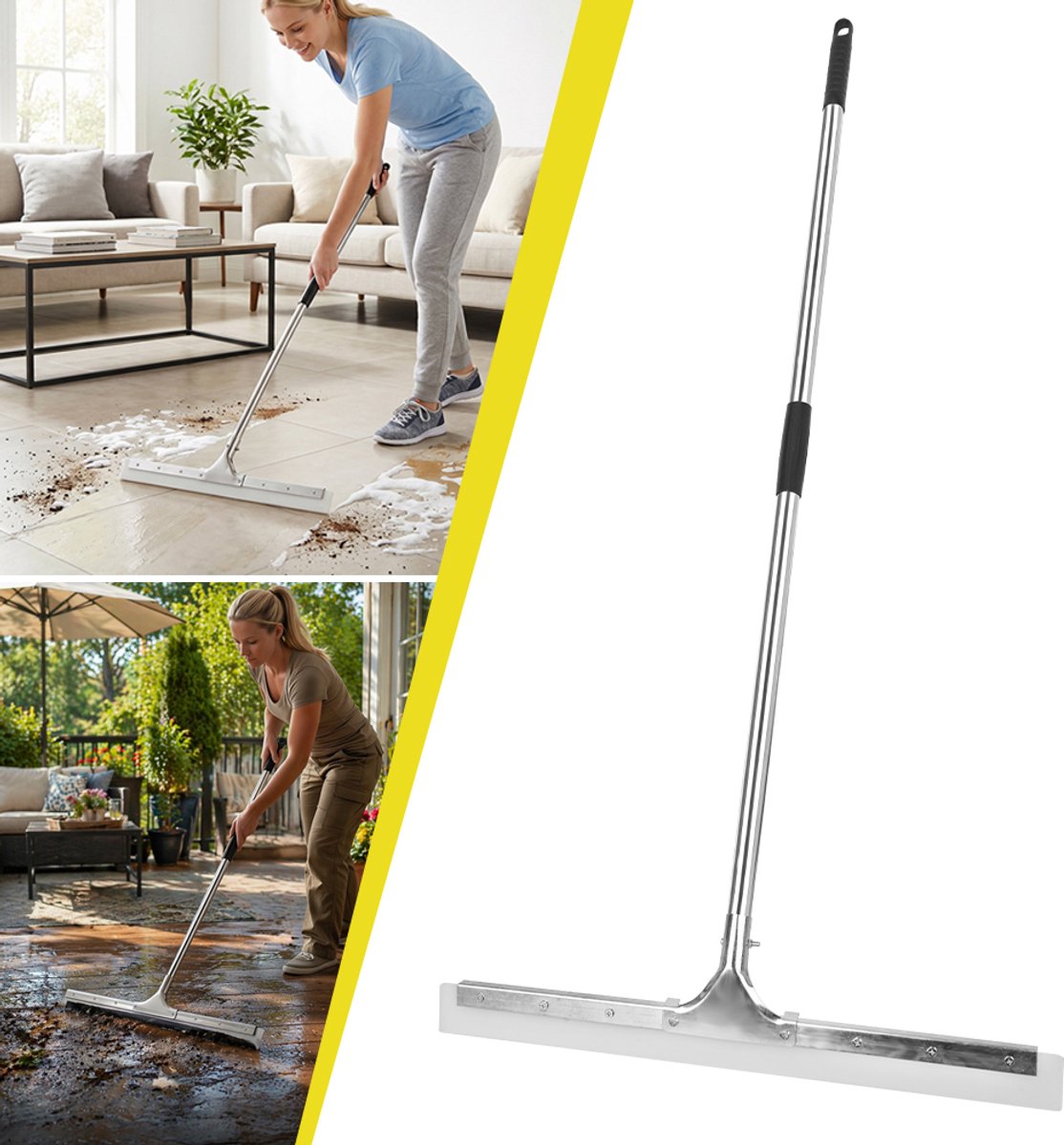 Siliconen Vloertrekker Voor De Douche - Waterwisser Met Lange Steel - Trekkerbezem Voor Natte Ruimtes Ramen En Wasruimtes