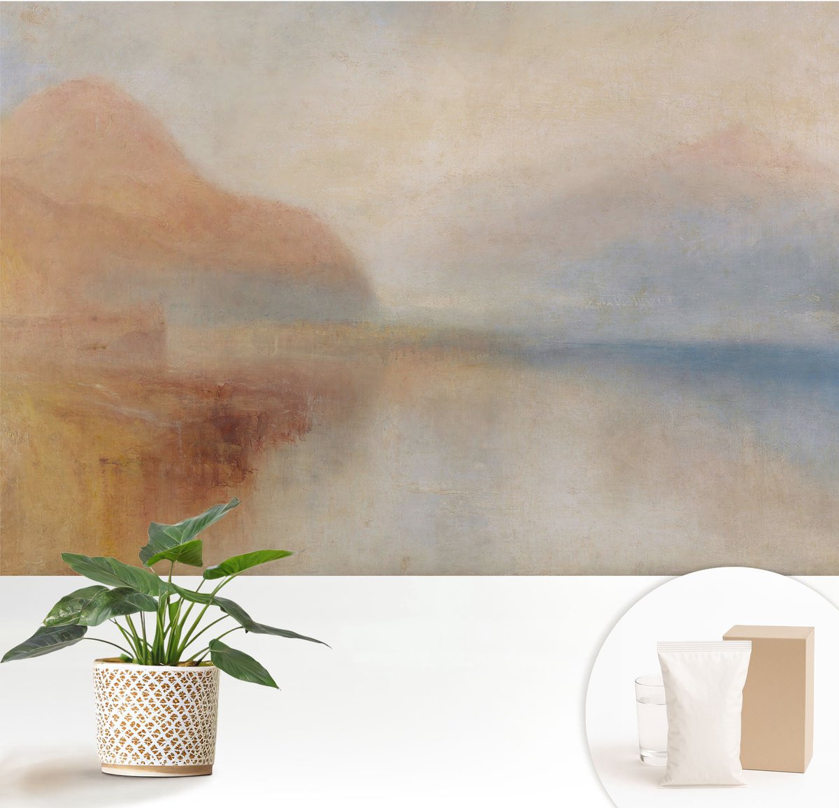 Wallfluent Fotobehang - Romig Vliesbehang - 152x104 cm - Etherisch Landschap Muurschildering - Gang behang Landschappen - Fotobehang Vlies - Gang behang