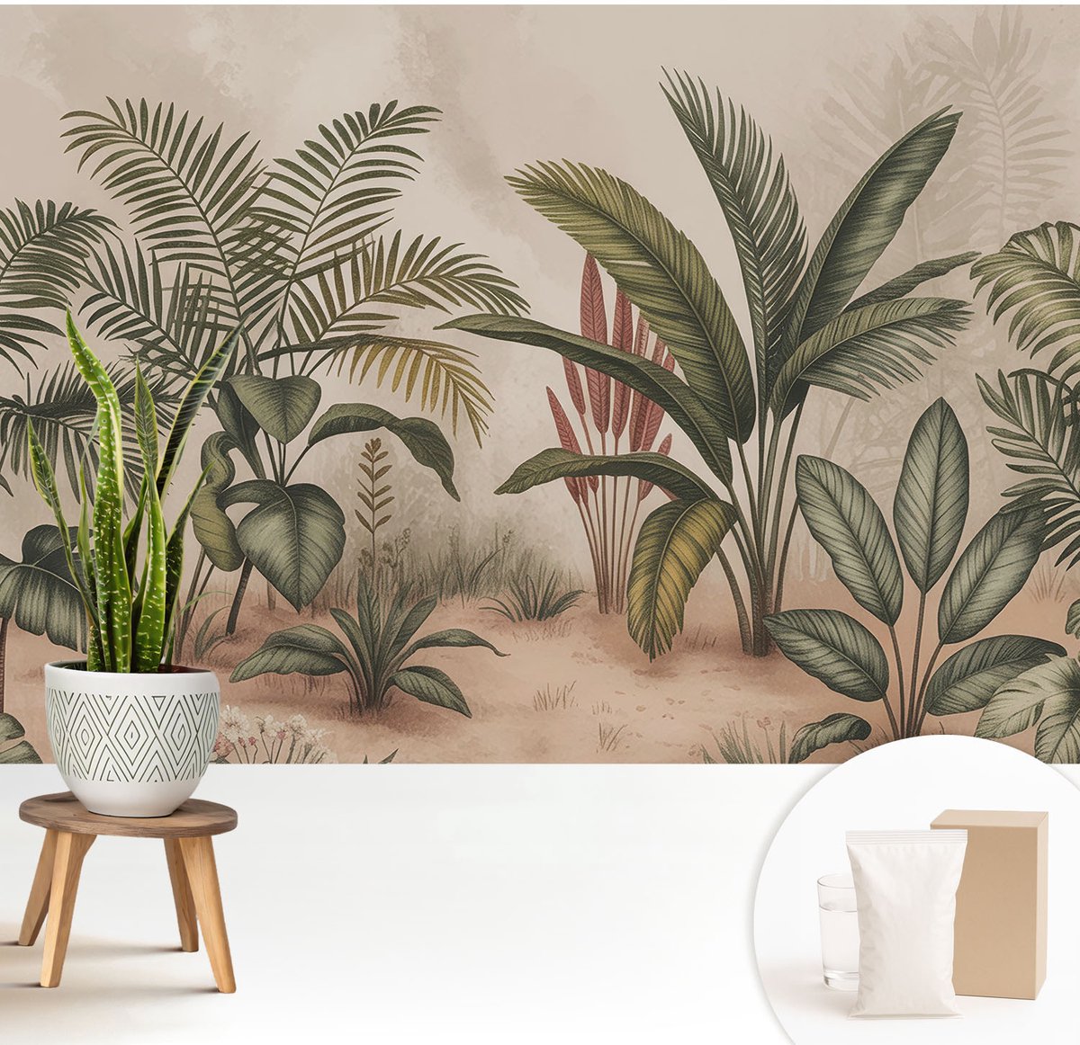 Wallfluent Fotobehang - Groente Vliesbehang - 208x146 cm - Plantmotief Fotobehang Vlies - Woonkamer behang Bloemen En Planten - Muurschildering - Woonkamer behang