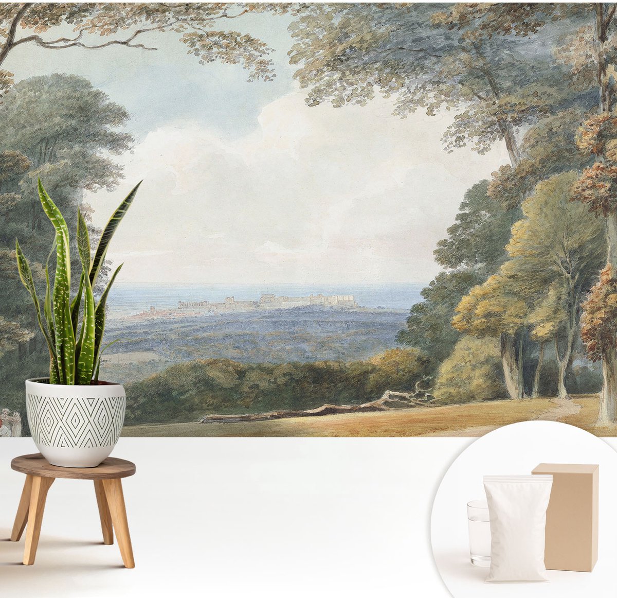 Wallfluent Fotobehang - Groente Vliesbehang - 208x146 cm - Bebost Landschap Muurschildering - Slaapkamer behang Landschappen - Fotobehang Vlies - Slaapkamer behang