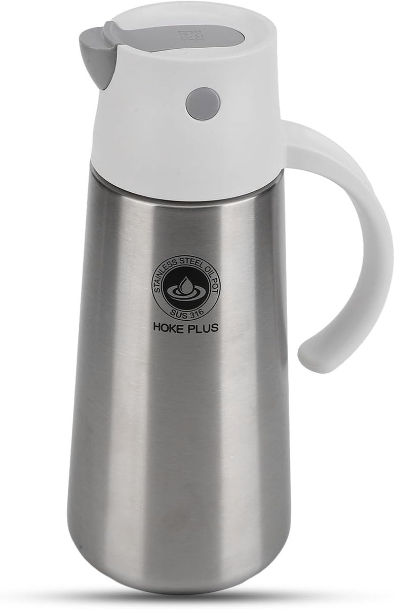 Olijfolie Dispenser - Wit - RVS Lekvrije Olie Container voor Keuken en Koken