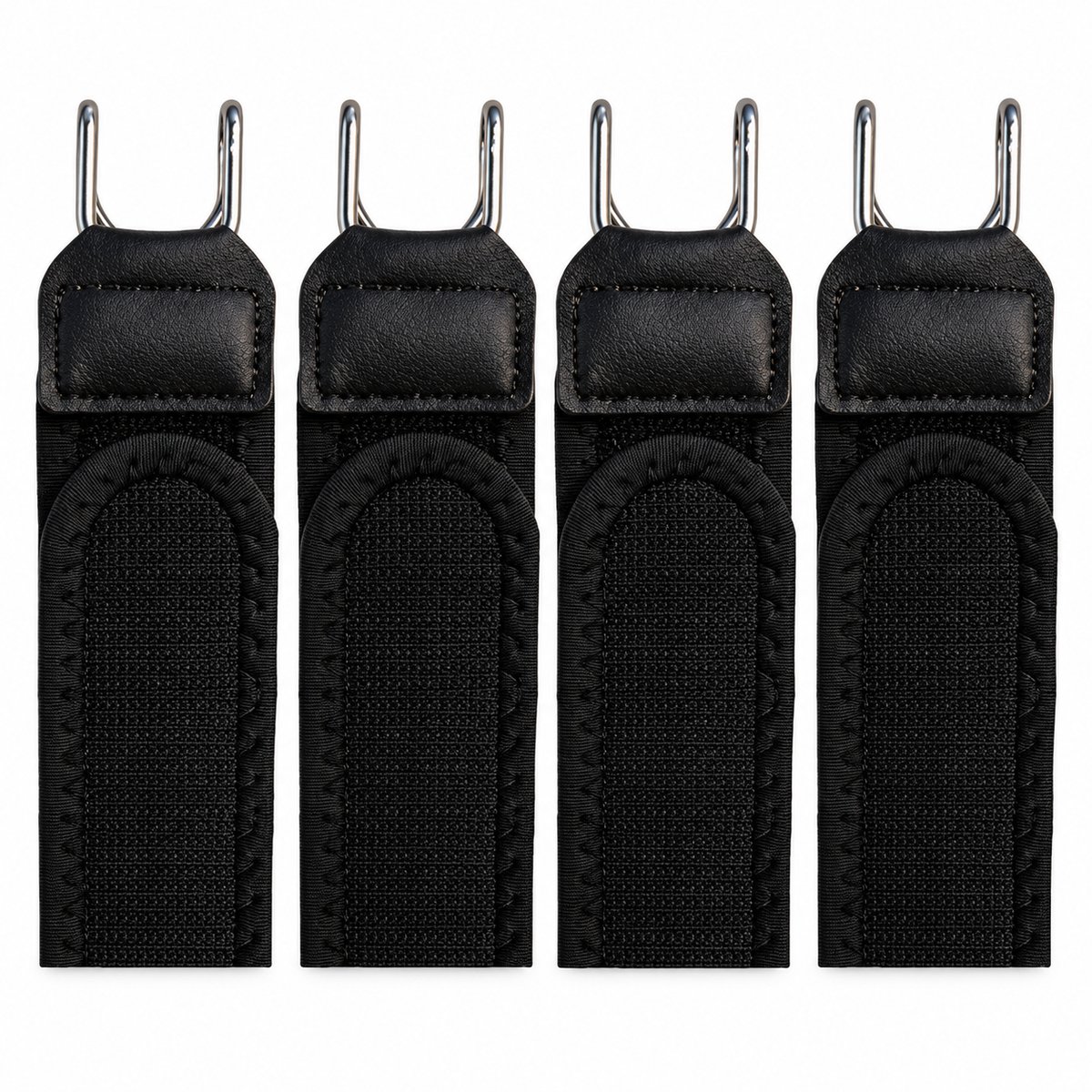 Consumerce® Elastische Riem Zonder Gesp - Broekriem Heren & Dames - Gesploze Riem - Broekverkleiner - Taille Verkleiner - Verstelbare Stretch Riem met Klittenband en Metalen Haak - Gespvrije Elastische Broekriem - Zwart