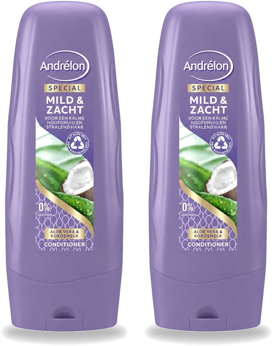 2 x Andrélon - Mild & Zacht - Conditioner - Voor Gevoelige Hoofdhuid - 300 ml - Bulkverpakking - 2 stuks