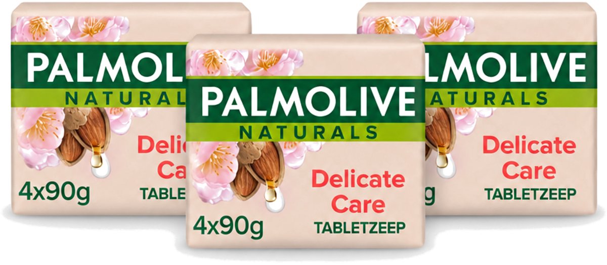 3 x Palmolive Naturals - Tabletzeep - Delicate Care - 4 Zeeptabletten - Voordeelverpakking - 3 stuks