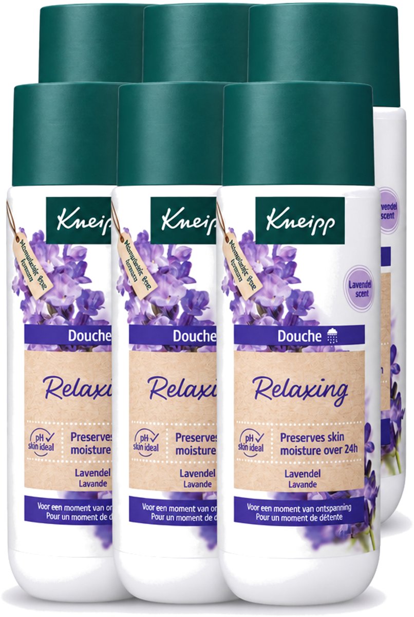 6 x Kneipp - Douchegel - Relaxing - Ontspannende Geur - 200 ml - Voordeelverpakking - 6 stuks