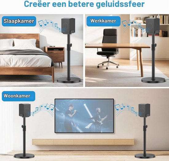 Standaards voor Samsung Q990D/Q990F/Q990C, in hoogte verstelbaar van 29 tot 37,5 inch, dubbelzijdige klemhouder voor 5-11 inch Samsung achterluidsprekers, hoge — afbeelding 5