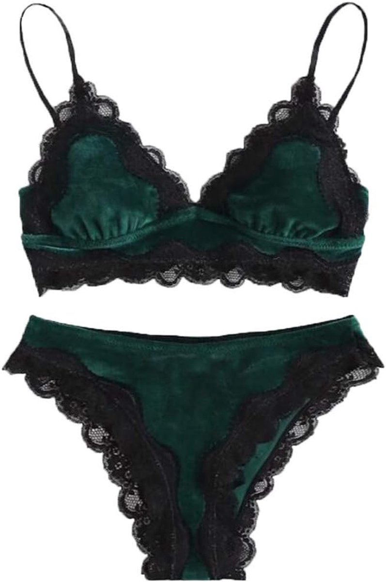 Geborduurde sexy lingerie voor dames, kant, beha, slipje, body, transparant, babydoll, bralette, bloemen, chic, katoen, A212