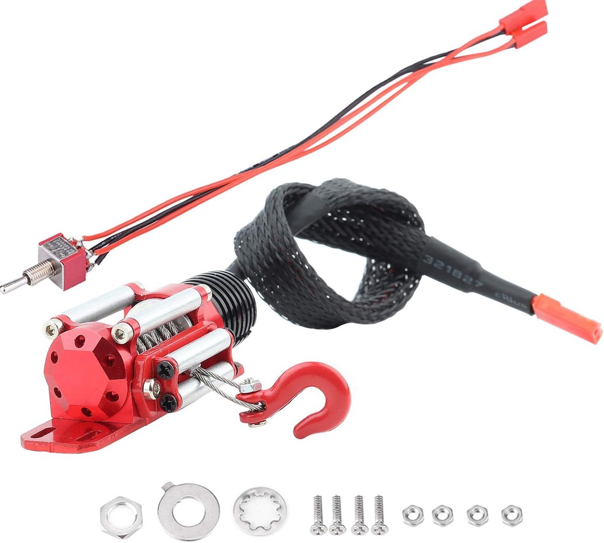 Lier, Metalen Elektrische Lier voor 1:10 Schaal RC Crawlers, Mini Metaal Accessoire voor Offroad RC Hobbyisten en Outdoor Avonturen