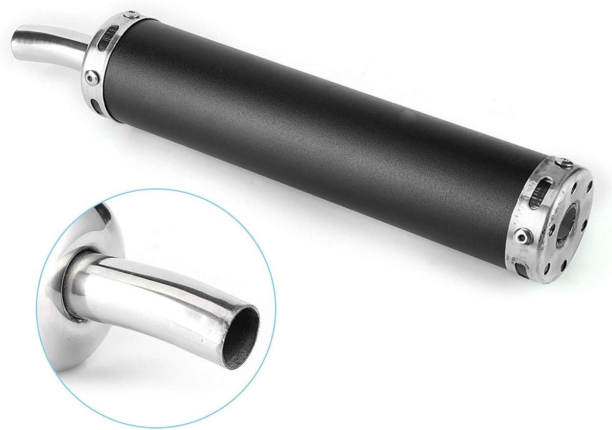 Uitlaatdemper, RVS Uitlaatdemper Demper 20mm/0.8in Gemodificeerde Onderdelen voor 2 Taotorfiets Zwart (Zwart)