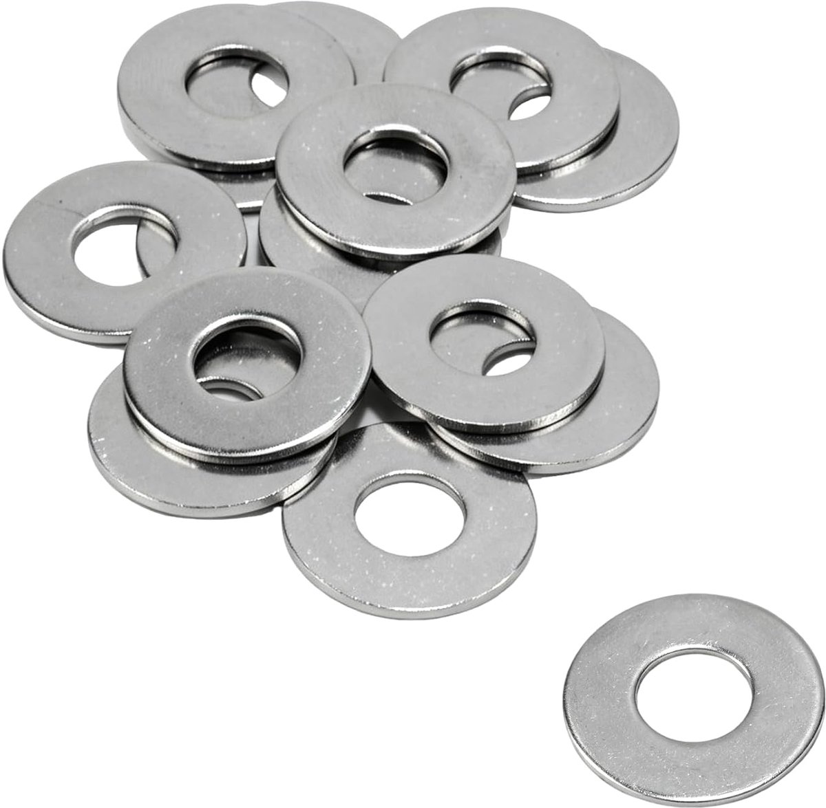 80 stuks sluitringen M10 roestvrij staal bijsluitringen, M10 x 25 x 1,5 mm