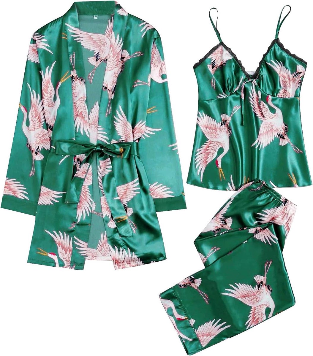 Nachtkleding van polyester, 3-delig, voor dames