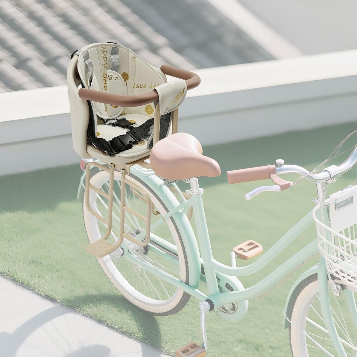 Kinderfietszitje, achterbank voor kinderfietsen met zachte rugleuning en dik kussen, draagvermogen tot 100 kg voor kinderen jonger dan 5 jaar