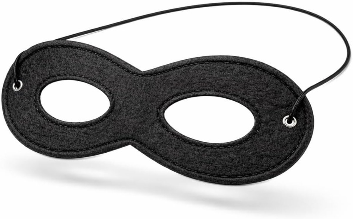 Oogmasker Bandit Zoro als pantserkrakers en bankrovers zwart, inbreker masker - kinderen en volwassenen voor carnaval