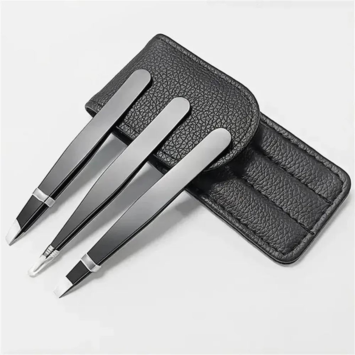 Pincetten van roestvrij staal, professionele pincet voor wenkbrauwen, gezichtshaar, splitter en ingegroeide ontharing, pluisjes, haarverwijderen, voor vrouwen en mannen (3 stuks)
