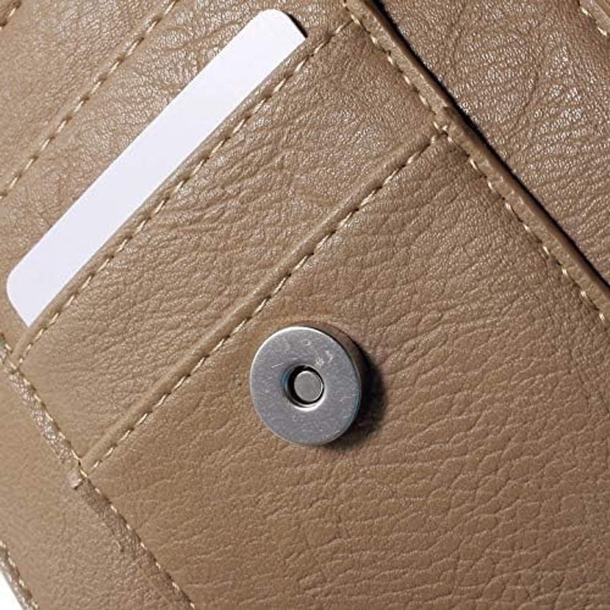 Case Cover Premium Synthetisch Leer Verticaal en Kaartsleuven voor LEAGOO XROVER (2018) - Beige