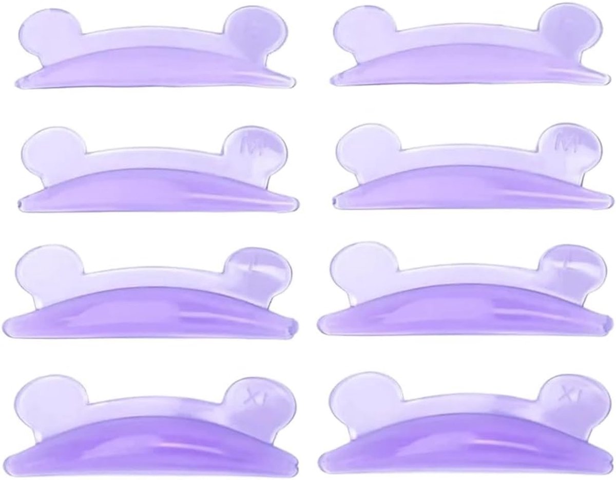 Wimperlamineerpads, 8 zelfklevende, geribbelde krulspelden zonder lijm