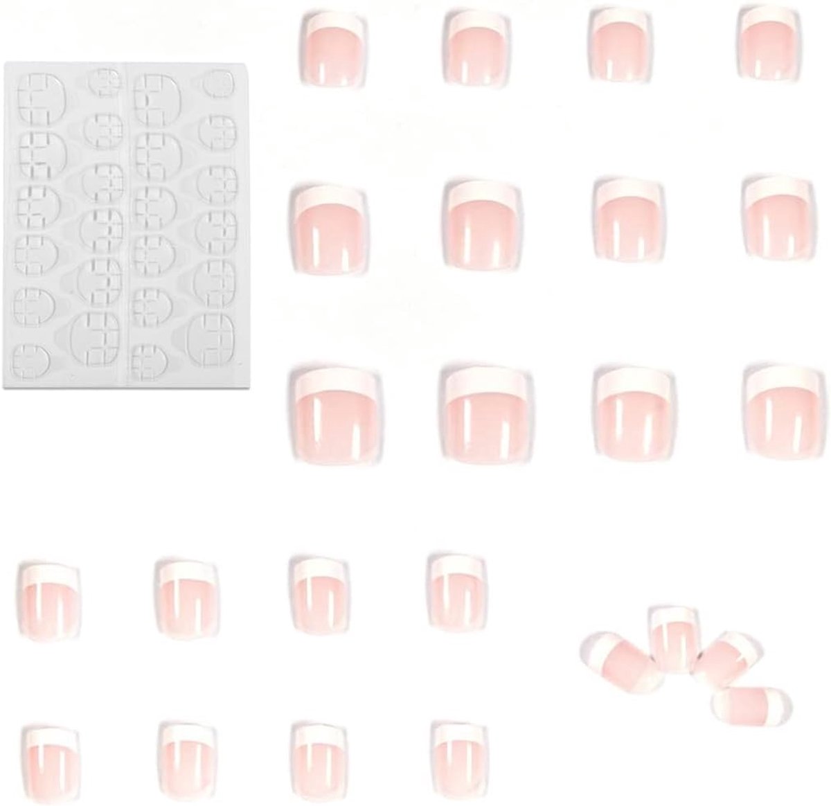 24 stuks nagelfolies, French Tips UV gel nagelfolie, zelfklevende gel nagelstickers, gellak wraps voor nagels, nagelfolie zelfklevend, gelnagelstickers, gellak wraps voor nagels