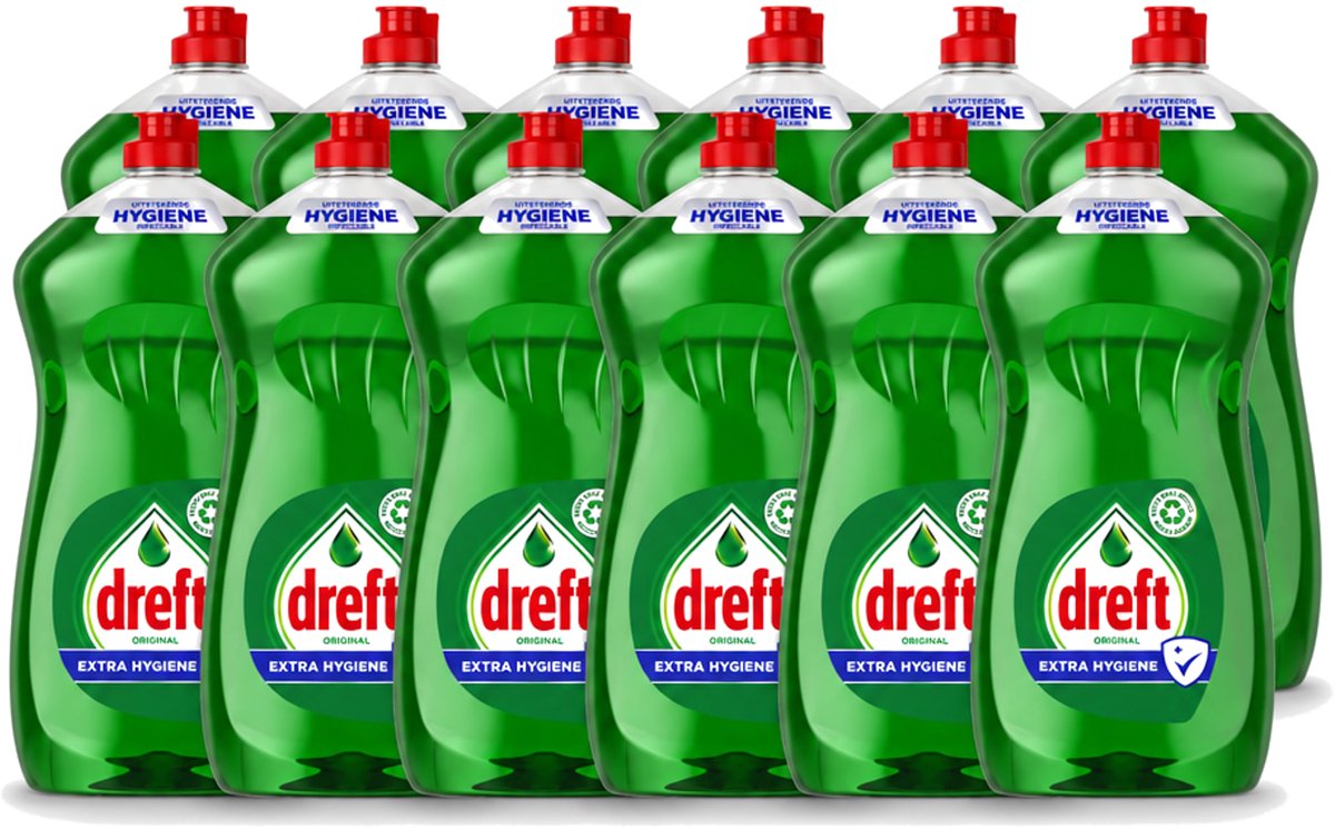 12 x Dreft Original - Vloeibaar Afwasmiddel - Extra Hygiëne - 1.2 L - Voordeelverpakking - 12 stuks