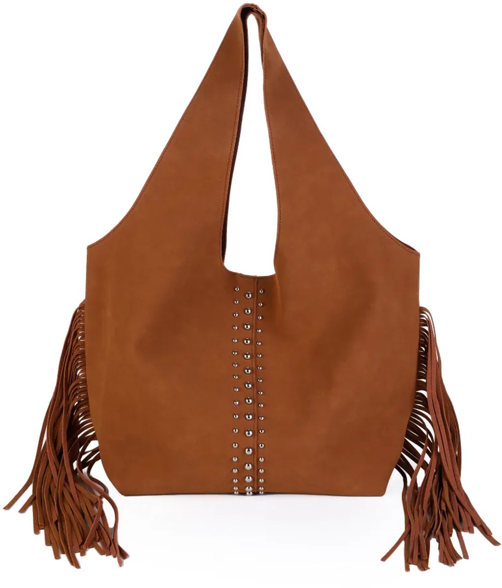 schoudertas merk Michelle western vibe stijlvolle tas kleur bruin