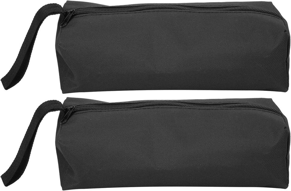 SnelShoppen - 2PCS Kleine Draagbare Gereedschapszak - Multifunctionele Clip-on Rits Gereedschap Organizer - Duurzame 600D Polyester Opbergtas (Zwart)