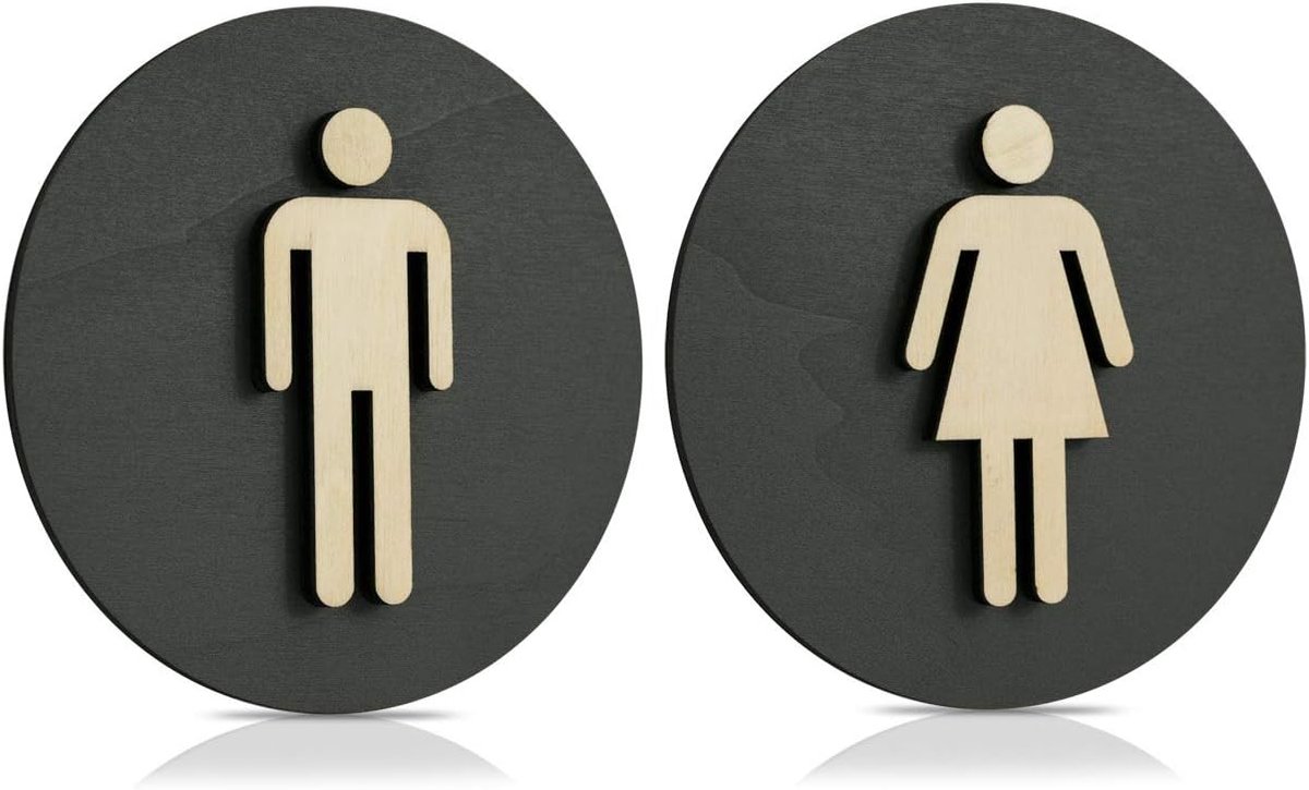 Toiletbord Ø 12 cm - antraciet hout - laser gesneden - eenvoudig te installeren - ShopVlot