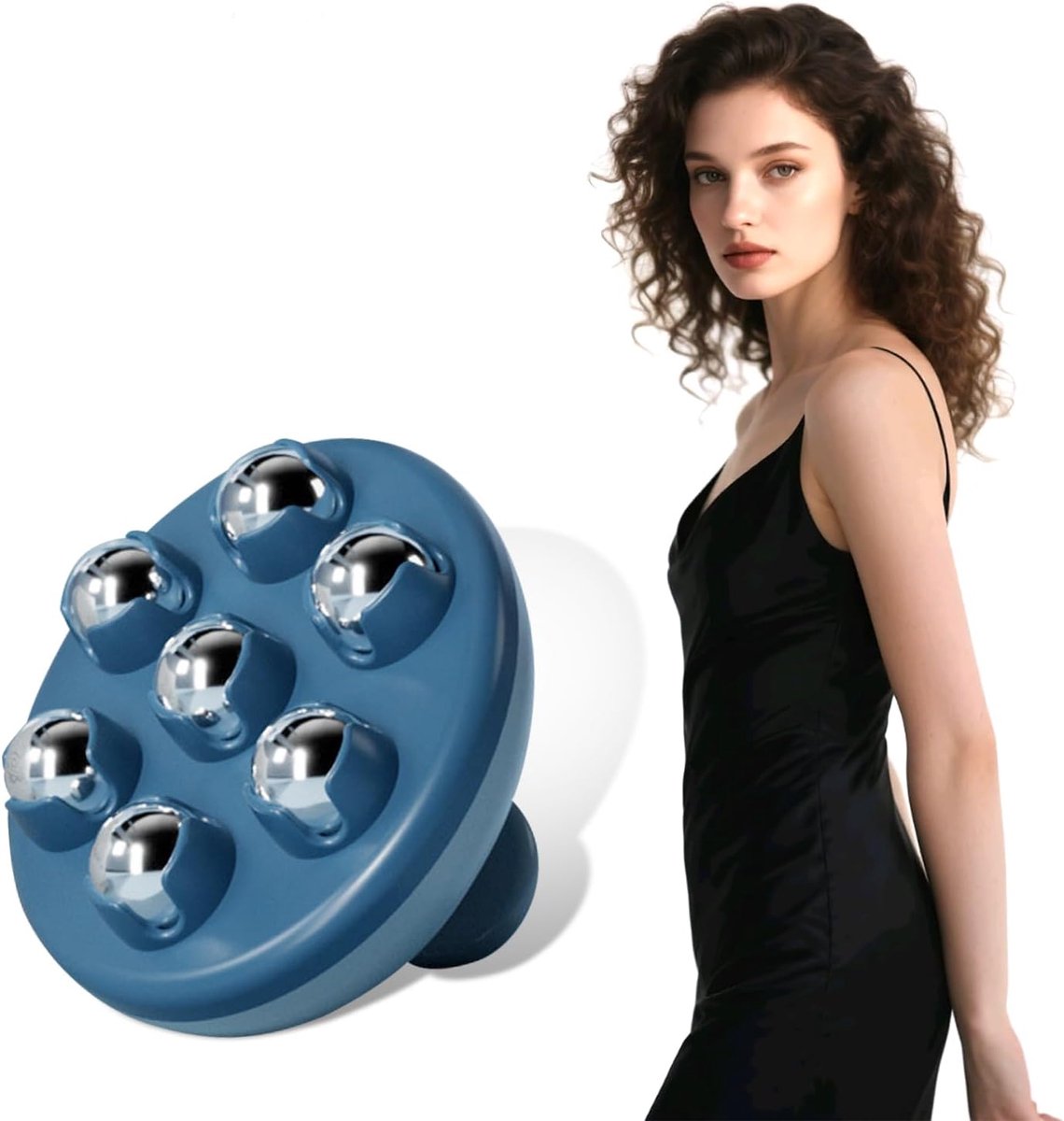 Massagebal ergonomisch - handmatige massage roller - ABS en staal - ontspanning voor rug en lichaam - ShopVlot