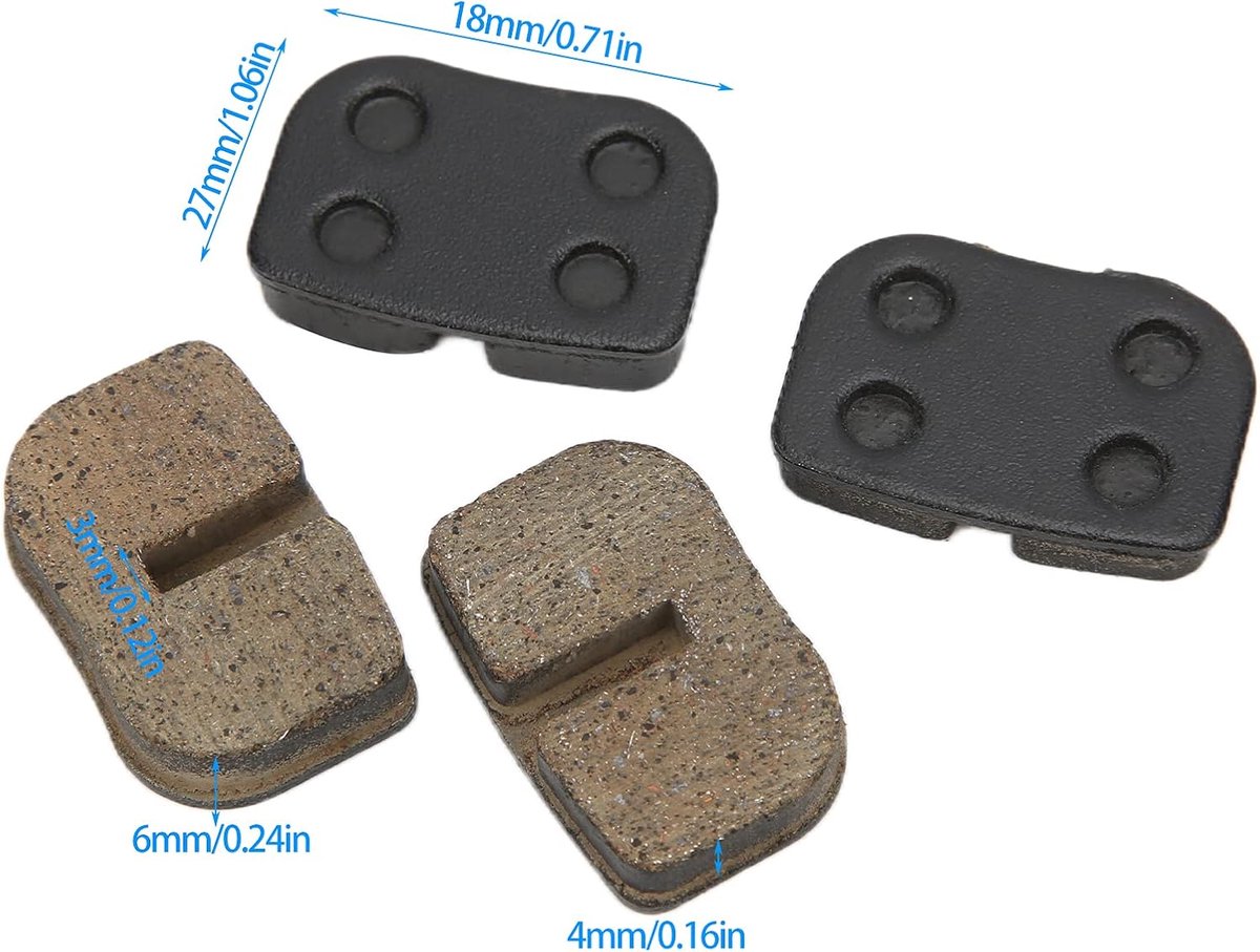 SnelShoppen - Schijfrem Pad Set - 4x Achter Schijfrem Schoenen Pad Set - Keramiek Vervanging voor Mini Bike, Go Kart, Scooter - Hoogwaardige Rempresta