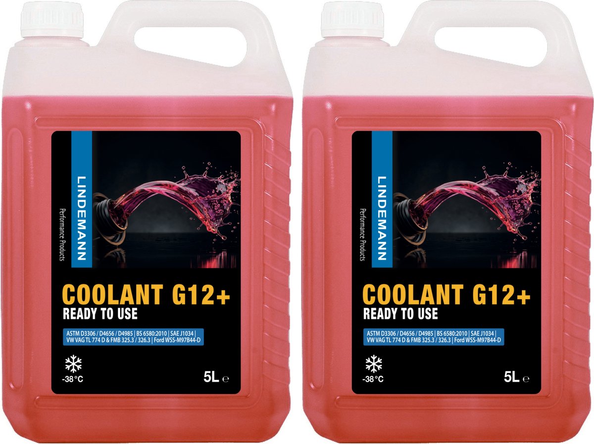 Lindemann Koelvloeistof G12+ - Koelvloeistof Auto Roze - Coolant - Vorstbescherming - 5L (2-pack)