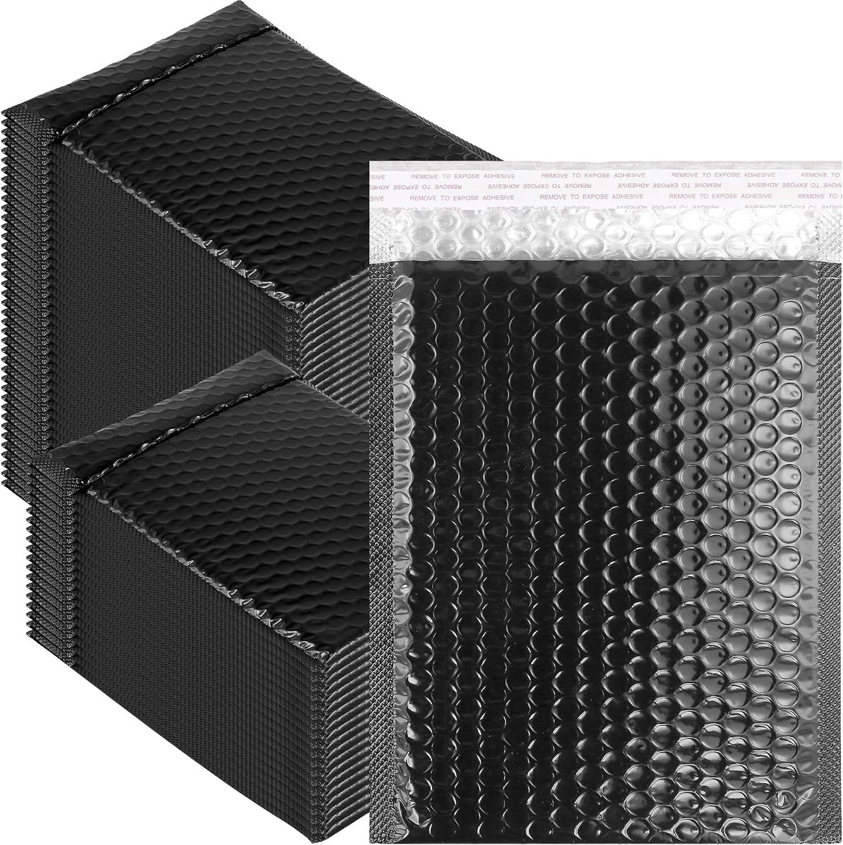 60 stuks enveloppen met luchtkussenhoezen, A5, 18 x 23 cm, zwarte luchtkussenenveloppen, gevoerde enveloppen voor verpakking, verzending van goederen