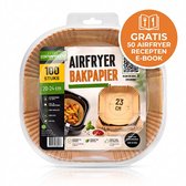 Airfryer BakPapier - Airfryer Bakjes - bakpapier airfryer - Wegwerpbakjes - 100 stuks - 20 tot 24 cm - Airfryer Accesoires - XL en XXL