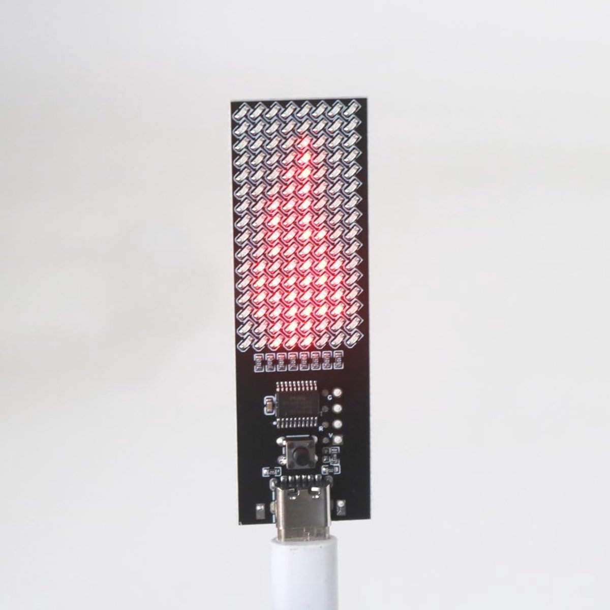 Kaarslicht 8 x 16 led-matrixweergave lamp - USB-aangedreven type C-verbinding met geanimeerd vlameffect voor moderne sfeerdecoratie verlichting