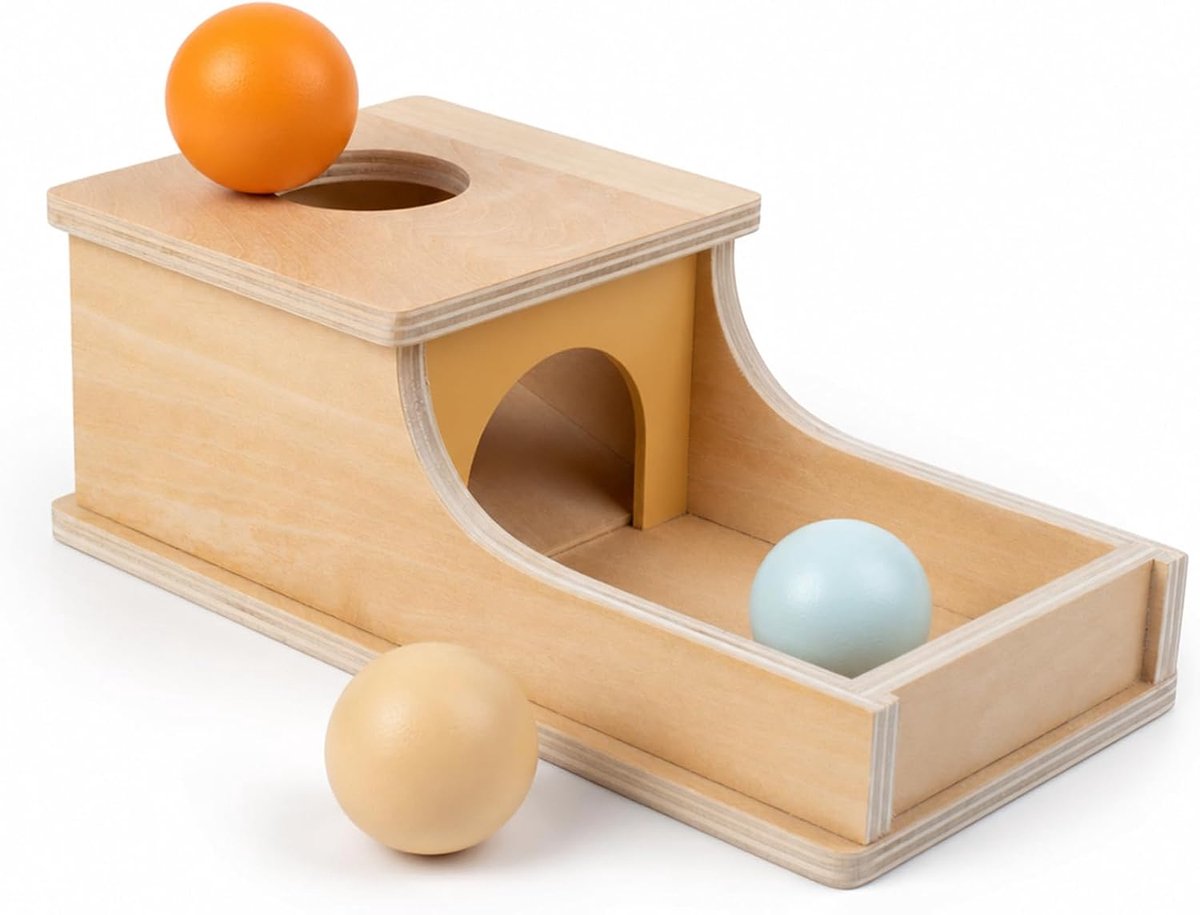 Speelgoed 2 3 jaar, Montessori objectpermanentie box, bevordert de fijne motoriek, hand-oogcoördinatie en causaal denken, motoriek speelgoed voor peuters