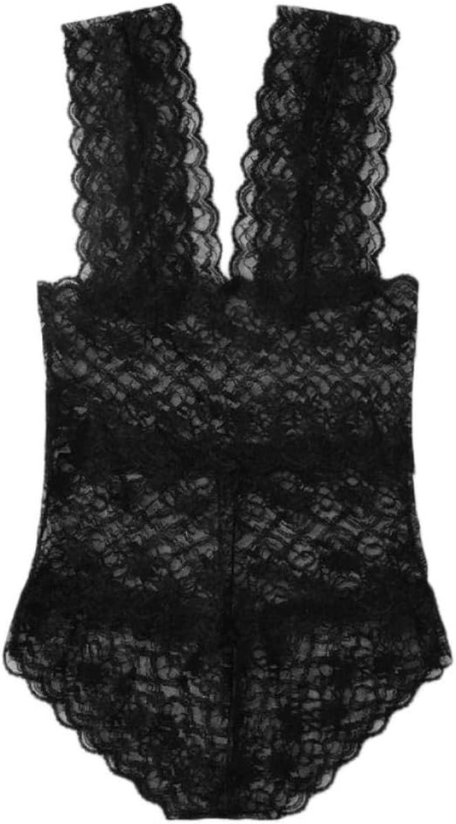 Lingeriesets dames Erotische Porno Dames Lingerie Ondergoed Kanten Beha Perspectief Verleiding Sexy Dames Kostuums Nachtkleding-Black_M