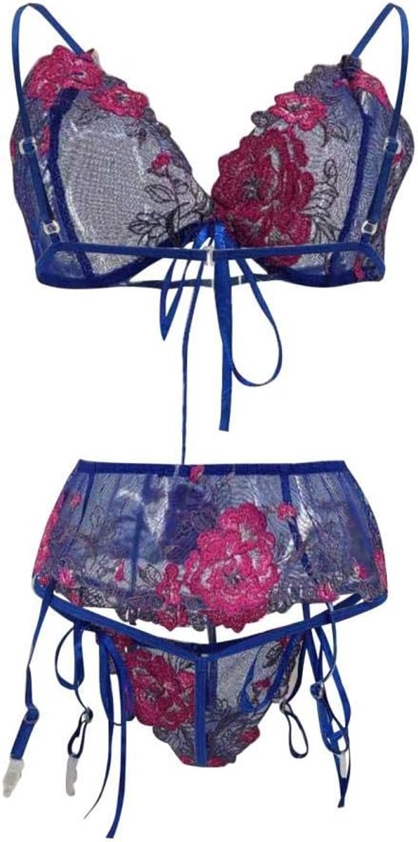 Sets met nachtmode & ochtendjas Erotische Lingerie Vrouwen Bh String Kousenband Sexy Nachtkleding Verleiding Hol Porno Ondergoed Sex Kostuum