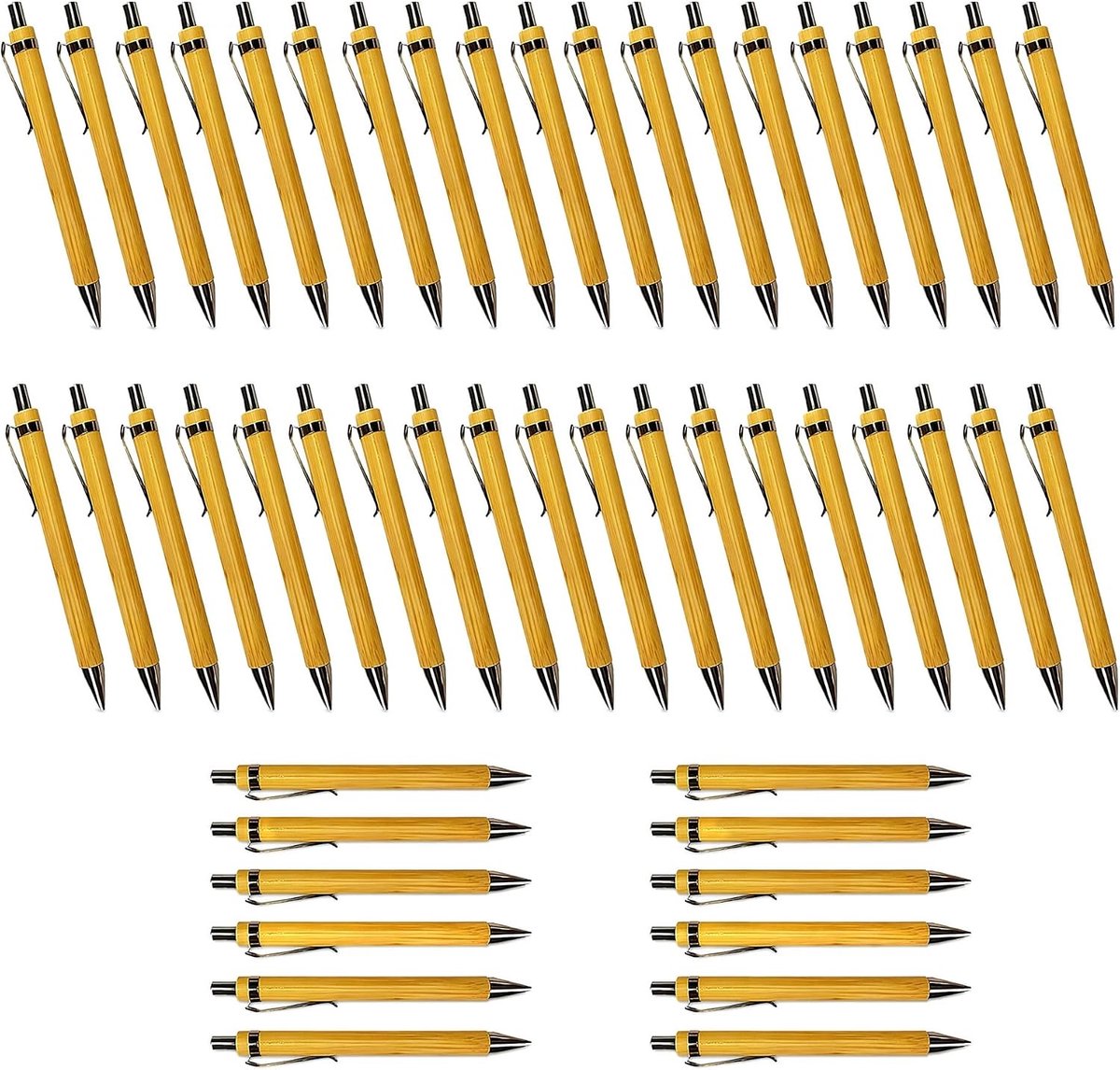 Balpennen van hout, duurzame balpen met verwisselbare vulling, houten balpen voor kantoor, school, evenementen, gasten, doe-het-zelf en geschenken