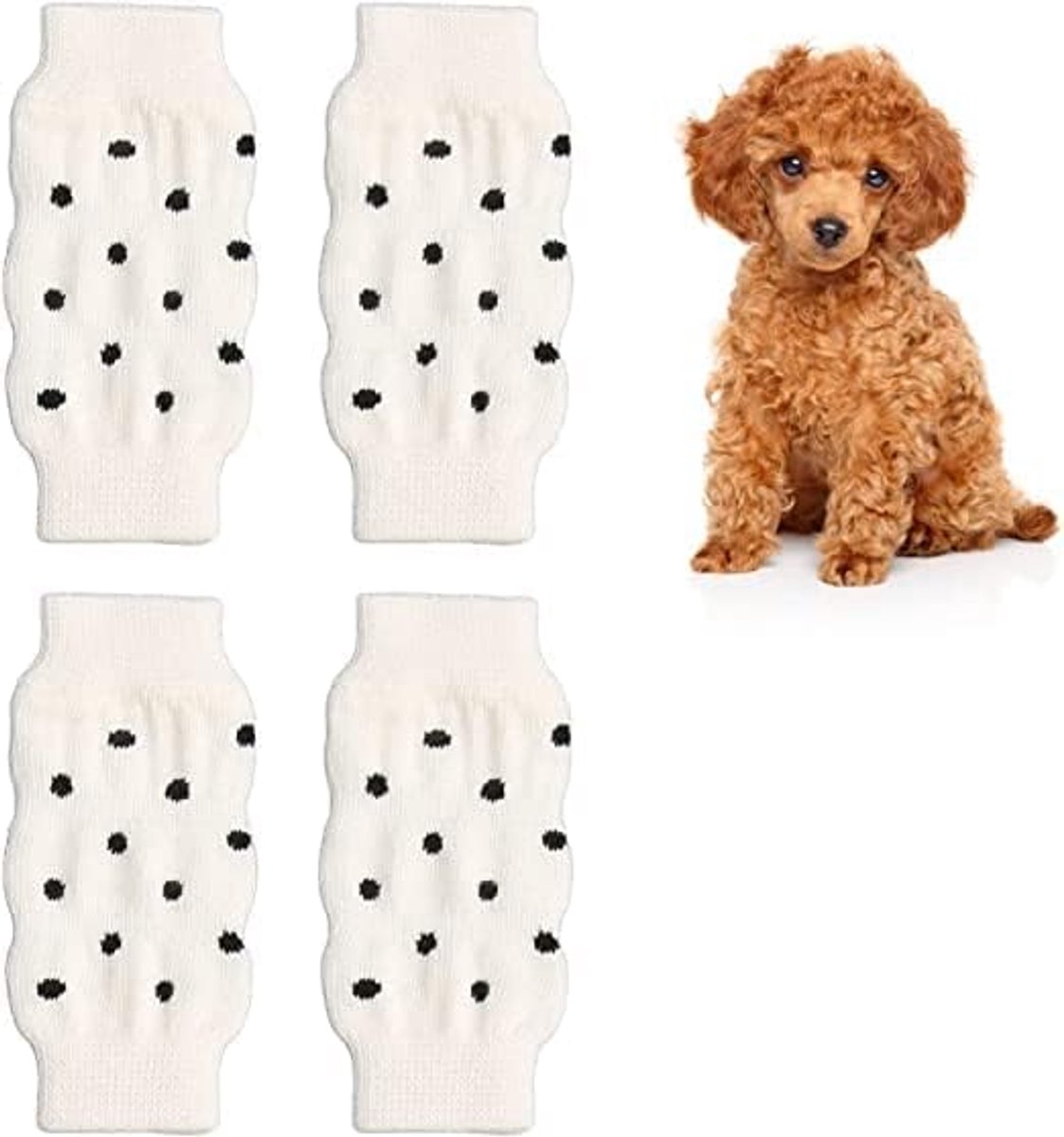 4 stuks Hond Elleboogbeschermer, Elastische Huisdier Been Sprongbeschermers Warme Hondensprong Covers Huisdier Been Mouwen Gebreide Huisdier Beenwarmers Been Ondersteuning Wrap Protectors L