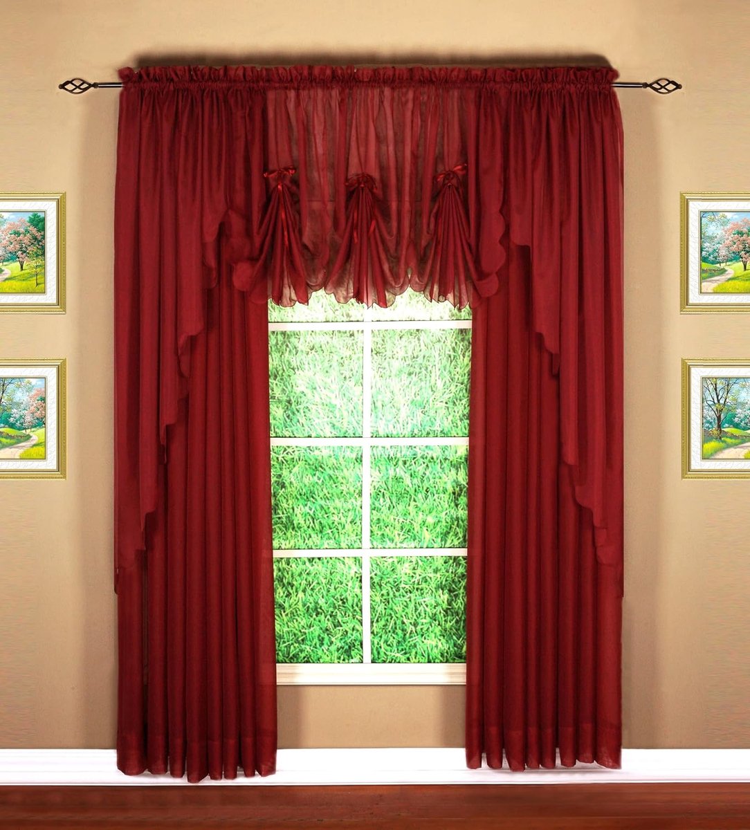 Curtain Emelia Original Voile Paneel 84", Bourgondië, 60" B x 84" L