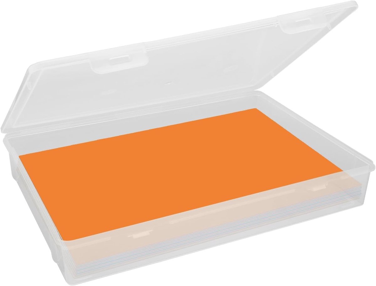Opbergdoos met deksel, multifunctionele opbergdoos, rechthoekig, A4-formaat, stapelbaar, voor documenten, brieven, verzamelalbums, tijdschriften, kunstenaarsbenodigdheden