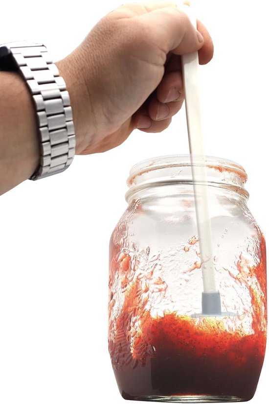 Vloerkraper van siliconen, lange steel 22,5 cm, ideaal voor jam, honing, sauzen, vaatwasmachinebestendig, spatel Ultima druppels, veelzijdig — afbeelding 4