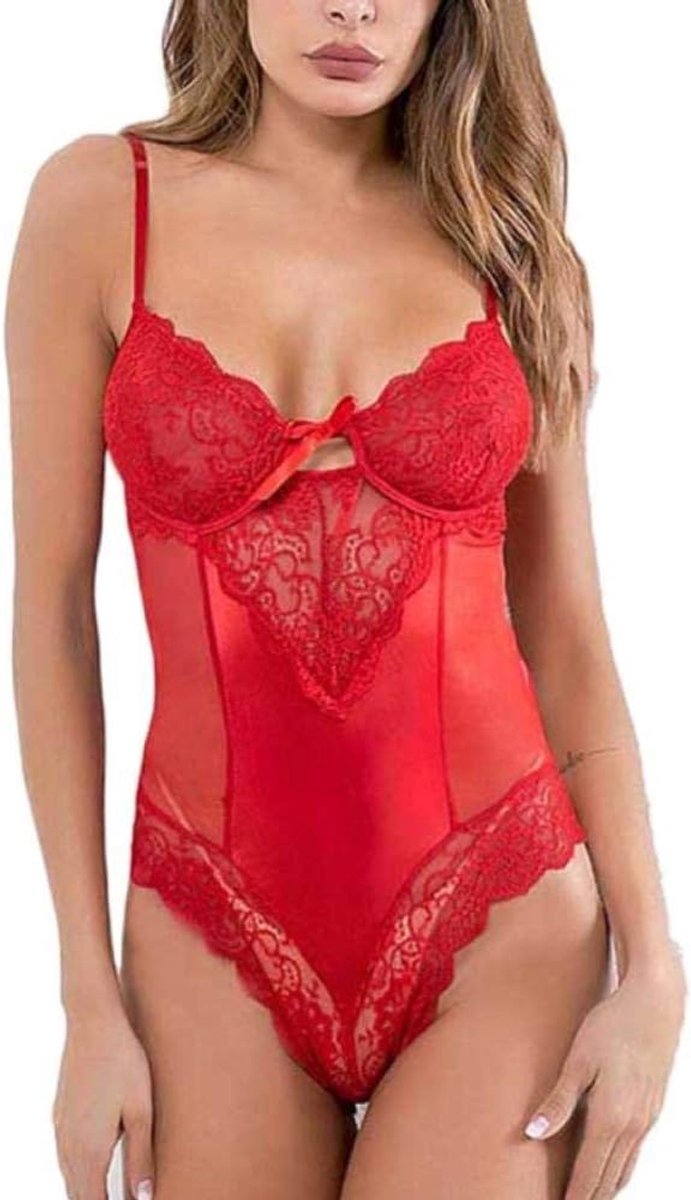 Bodystockings dames Vrouwen Sexy Lingerie Kant Backless Perspectief Beha Verleiding Nachtkleding Erotisch Ondergoed