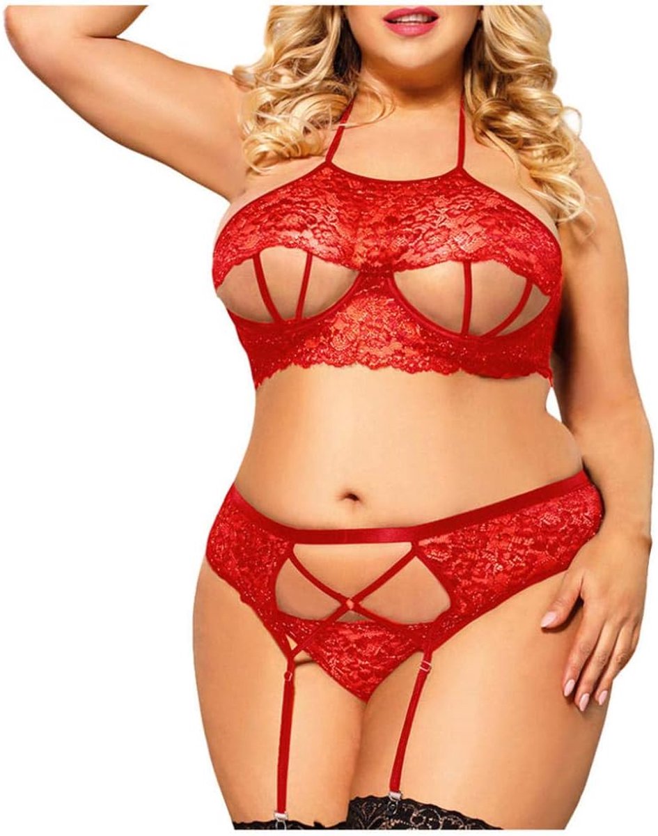 Lingeriesets dames Sexy Lingerie Vrouwen Erotisch Kanten Ondergoed Lingerie Intimates G-string Bh Kousenband Set