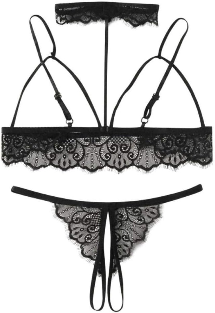 Dameskleding Vrouwen Erotische Lingerie Sexy Ondergoed Open Bh G-string Nachtkleding Kostuum