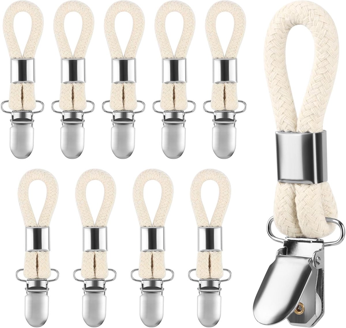 10 stuks handdoekklemmen, handdoekhangers met lussen, handdoekclips om op te hangen, handdoekclips, handdoekklemmen zijn geschikt voor huizen, kasten en badkamers