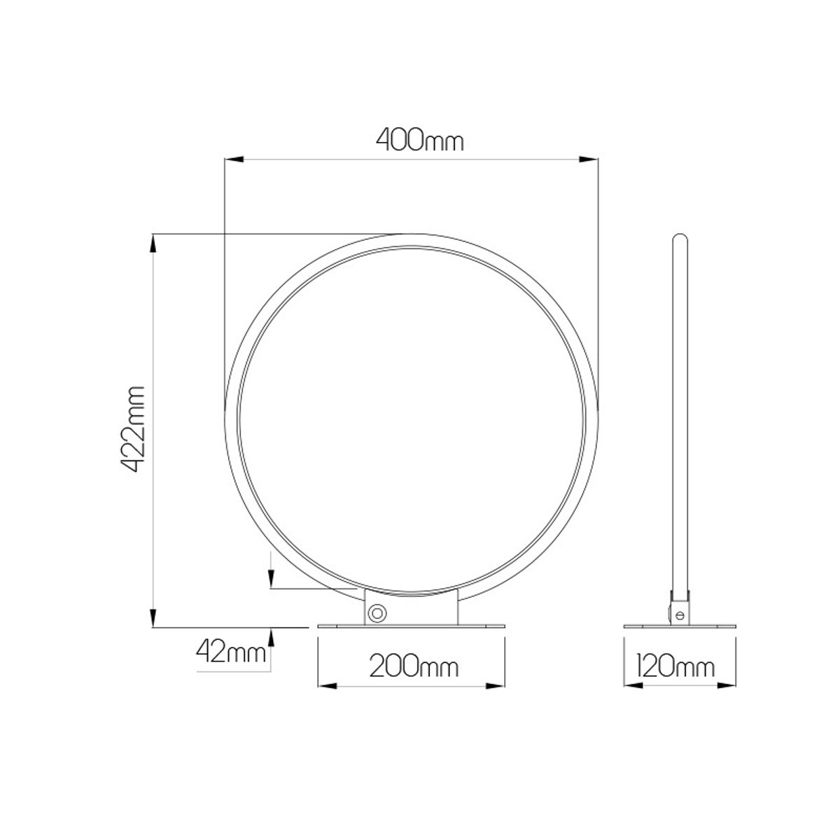 Annie tafellamp wit, dimbaar, ø400mm, aluminium/plexi, LED 21W SMD 1360lm 3000K, IP20, energieklasse E